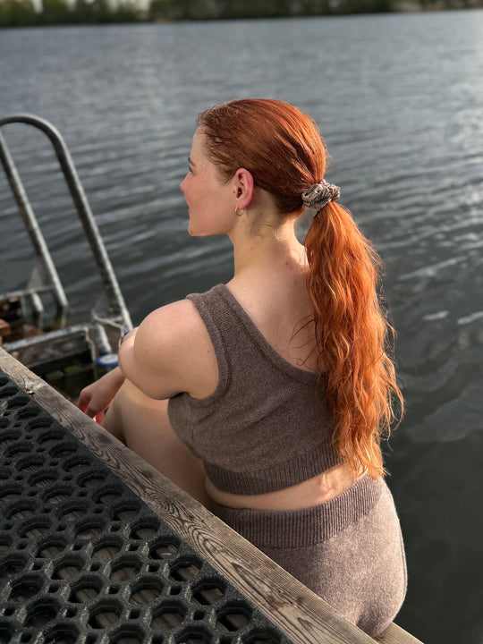 Loen Ull-bikini underdel - Valnøtt melert